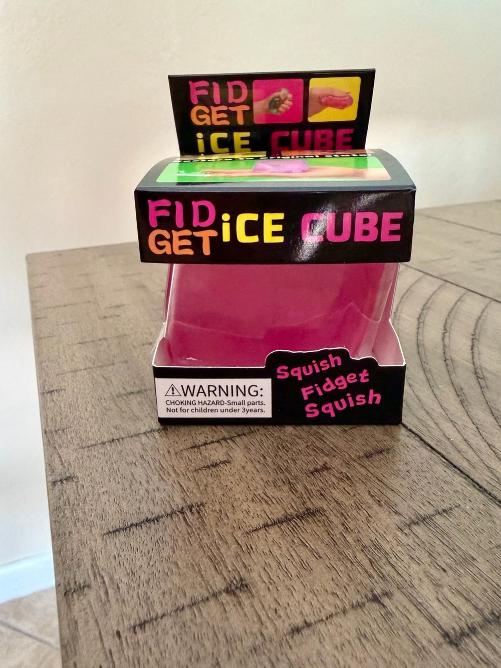 Pink Fidget Ice Cube Squishy Stress Toy – New in Box